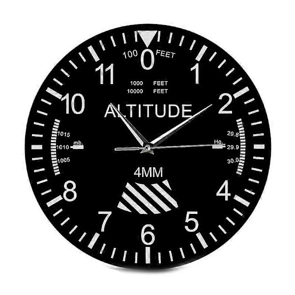Altimeter Væg Ur Sporing Pilot Fly Højde Måling Moderne Væg Ur Klassisk Instrument 2024THO