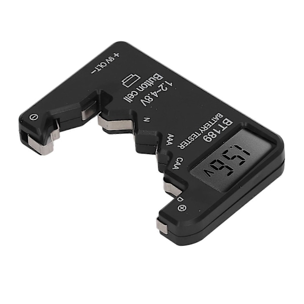 Batterikontroll Kapacitetstestare Mätare Digital Display Verktyg för AA AAA 6F22 9V 1.5V Svart