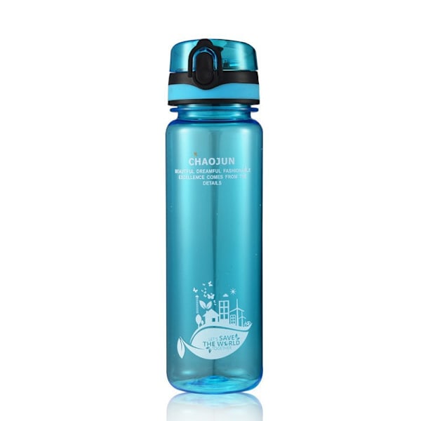 Stor kapacitet bärbar frostad transparent rymdmugg stor utomhus sportvattenflaska vattenkokare Himmelsblå frostad 350ml(WZ1972)