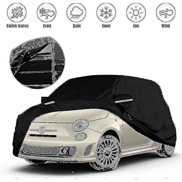 Vattentätt bilöverdrag 2024 Kompatibelt med Fiat 500/500c/500e/abarth 500 2007-2022, 4 lager