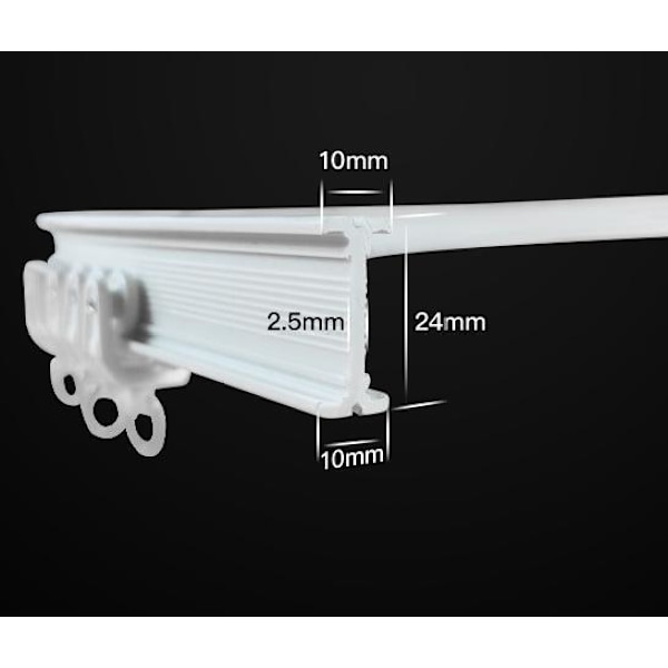 Flexible and Cuttable Bendable Curtain Track 1 Meter 2-Pack 1 meter 2-Pack