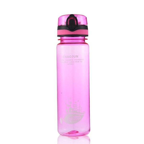 Stor transparent rosa vattenflaska (600ml)