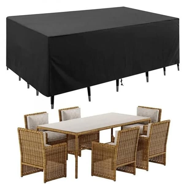 Havebordsovertræk - Vandtæt - Sort - 250x150x90 cm - Rivefast - UV-beskyttelse