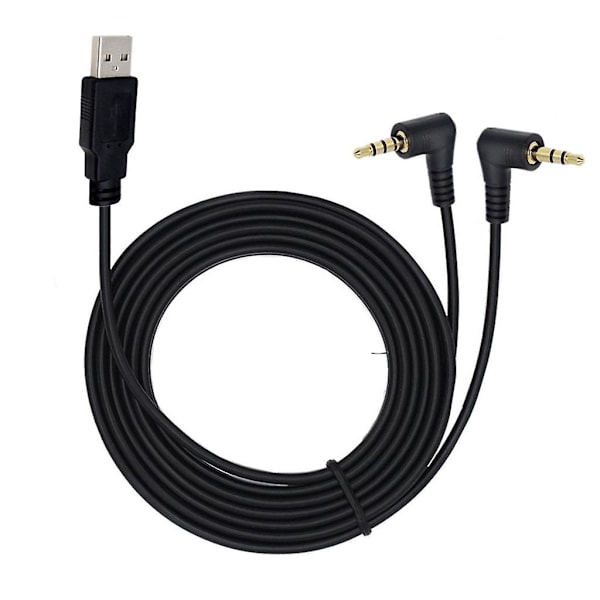 3,5 mm hovedtelefon til USB 2.0 lydkabel til enhver anden enhed med 2 3,5 mm porte