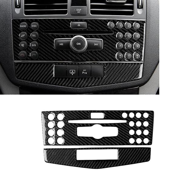 Carbon Fiber Konsol CD Panel Trim til - C Klasse W204 2007-2010
