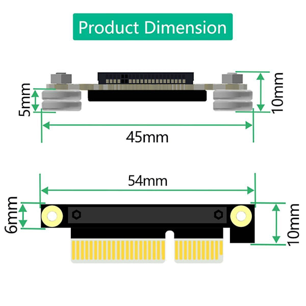 M.2 NVME Key M till PCI Express X4 Förlängningskabel Utbyggnadskort Stödjer 2230 2242 2260 2280 M2 NV