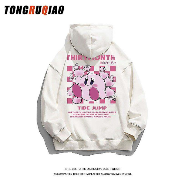 Barn Lovely Star Kirby Hoodies Tecknad Pojkar Flickor Kirby Tryckt Sweatshirt Långärmad Plysch Pullover Barnkläder Present