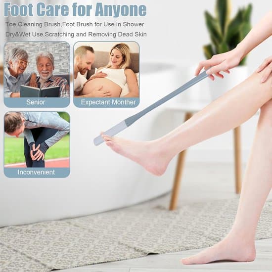 40-Walking Long-Handled Silicone Toe Brush Set for Seniors, 2-pack