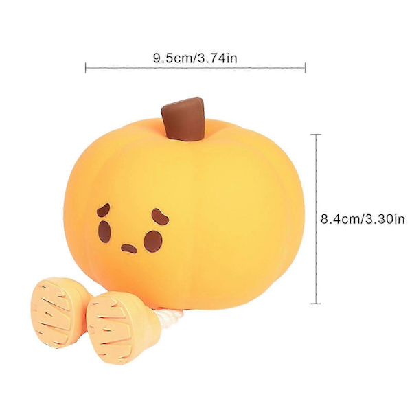 Natlampe Sød Græskar Silikon Lampe Halloween Bærbar med Timer Berøring, Tilbud