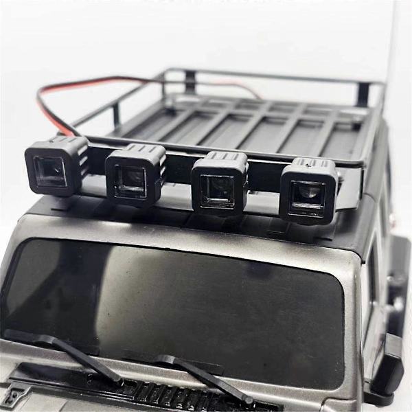 Universal Takräcke Bagagehållare Bilram med LED-lampa för 1/18 C8801 RC Crawler Bildelar R