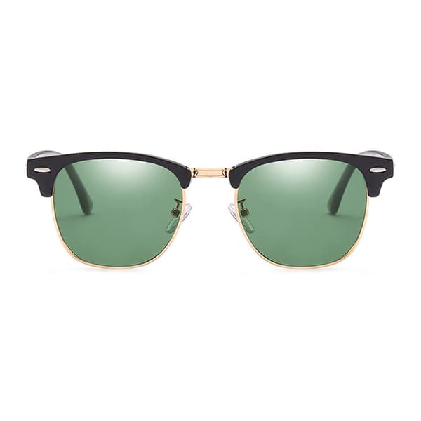 Sorte Solbriller Clubmaster Grønt Glas