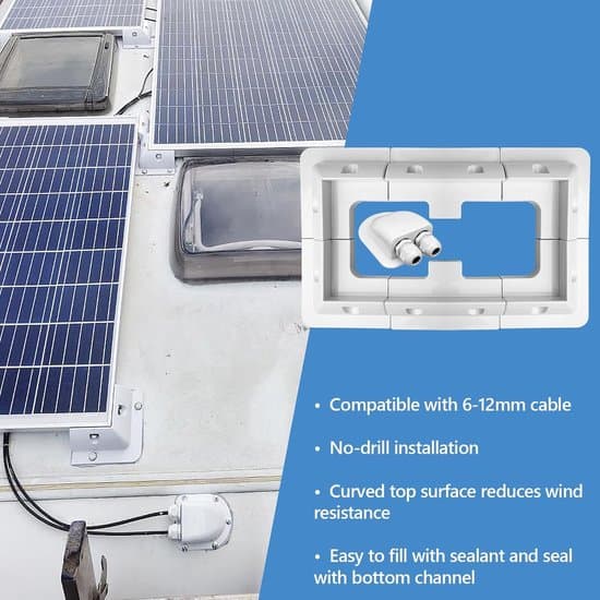 Solpanelholder Sæt - Solpanelmonteringsbeslag - Solenergiinstallation - Højkvalitets UV-bestandig Plast - 7 Dele - Hvid