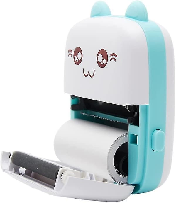 Mini Bærbar Bluetooth Termisk Printer, Trådløs Lomme Label Printer Kvitteringsprinter, Til Udskrivning af Mobiltelefon (1 stk, Blå)