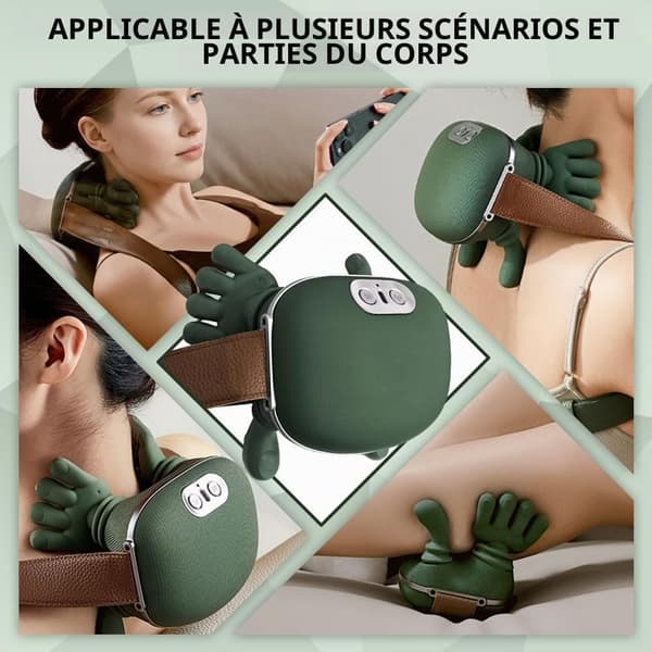 3D Wireless Neck Massager with Heat Function, Portable Bionic Massager, Deep Tissue Massage, Relieves Neck Pain and Soothes Muscle Soreness.