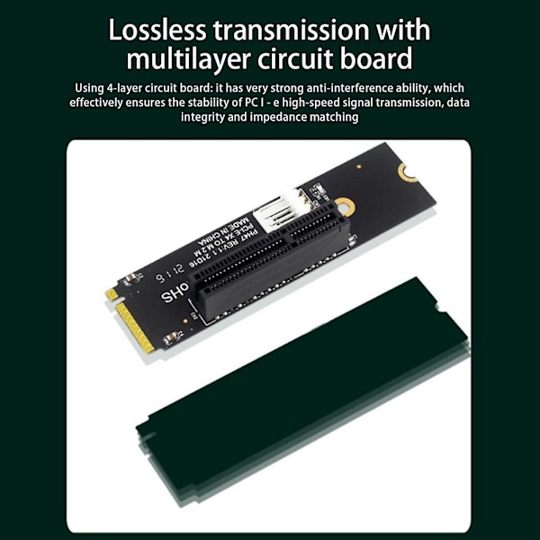 Ngff M.2 Til Pci-e 4x Riser Kort M2 M Nøgle Til Pcie X4 Adapter Med Led Indikator Sata Strøm Riser For