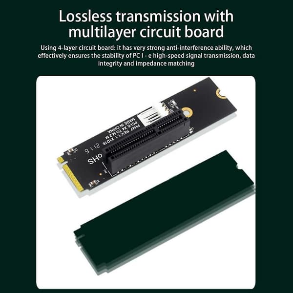 Ngff M.2 till Pci-e 4x Riser-kort M2 M Key till Pcie X4 Adapter med LED-indikator Sata Power Riser för