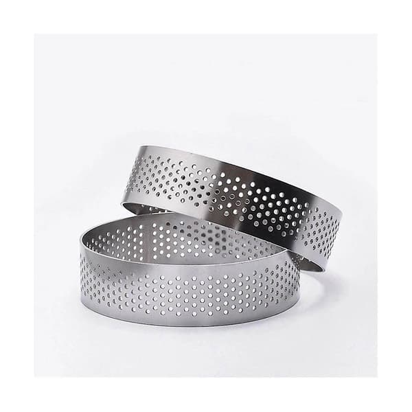 15 Pakke Rustfritt Stål Tert Ring, Varmebestandig Perforert Kake Mousse Ring, Rund Ring Bakeform