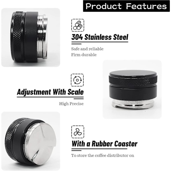 Kahvinjakaja 53 mm, Kahvin Tasoitusväline Sage 54 mm Portafilterille, Barista Kahvivarusteet