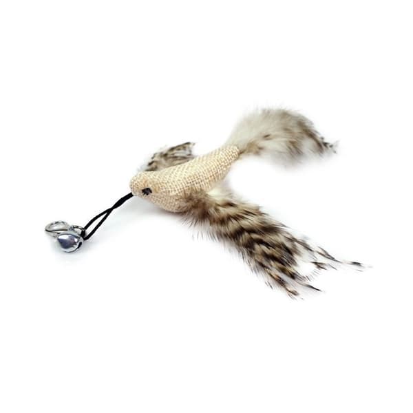 Interactive Cat Wand with Suction Cup and Replaceable Feathers - Activates Hunting Instinct