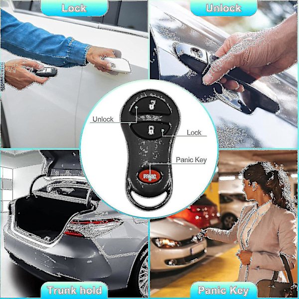 2st 315mhz Gq43vt9t Ersättnings Nyckellös Fjärrkontroll Bilnyckel Fob För Jeep Cherokee 1999-2001 För Jeep Grand Cherokee 1999-2004 3 Knappar - Jxlgv