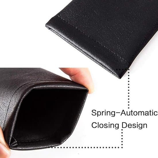 Eyeglass/Sunglass Storage Bag, Squeezable with Automatic Closure, Waterproof for Sunglass/Eyeglass Storage - Black