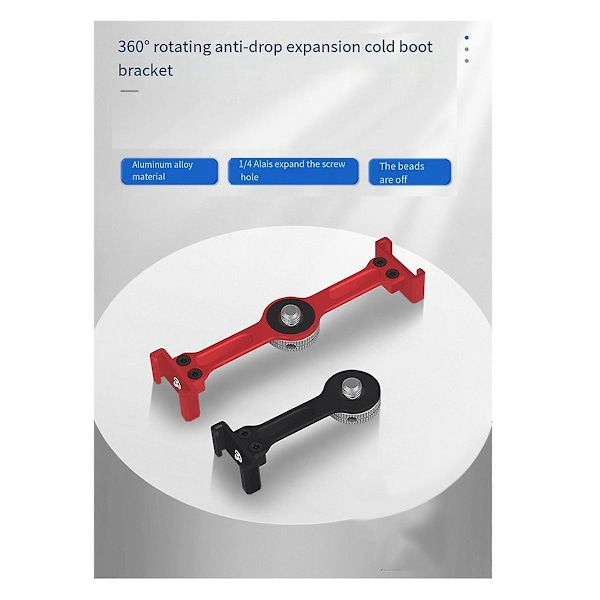 Kallskoförlängningsfäste för vloggar med 1/4-tums skruv för actionkamerahållare LED-ljusmikrofonstativstativ Rött Dubbel