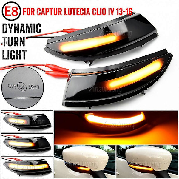 LED Dynamisk Sidespejl Blinklys Sekventielt Lys Til Renault KAPTUR CAPTUR J5 H5 Clio IV MK4 Zoe ZE40 Lutecia Grandtour