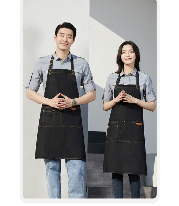 Denim Barista Forkle for Neglesalong og Kaffebar Blå
