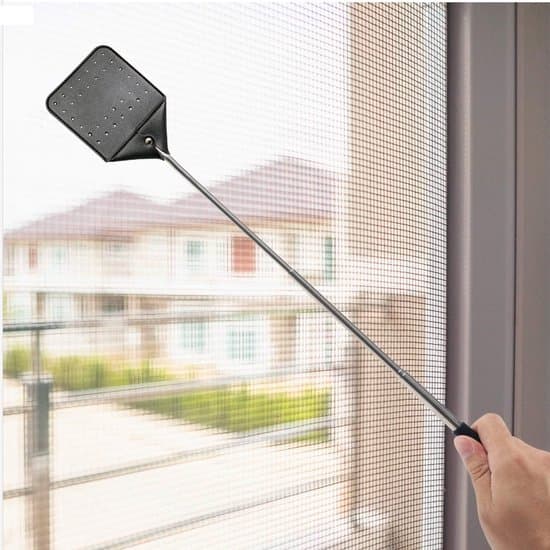 Leather Fly Swatter - 2-pack - Fly Traps - Fly Swatters - Leather - Extendable - Black