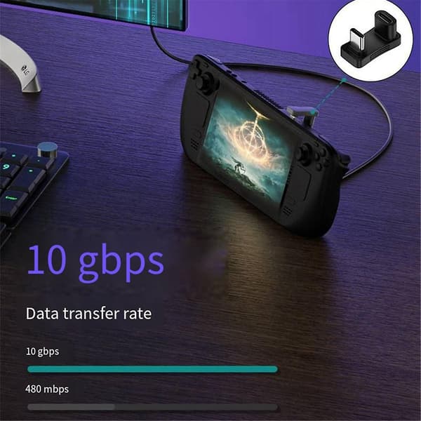 100W USB 3.2 Typ C Han till Hona 1 till 2 Adapter OTG 10Gbps Snabb Data 4K Tablet USB-C Laddning Con