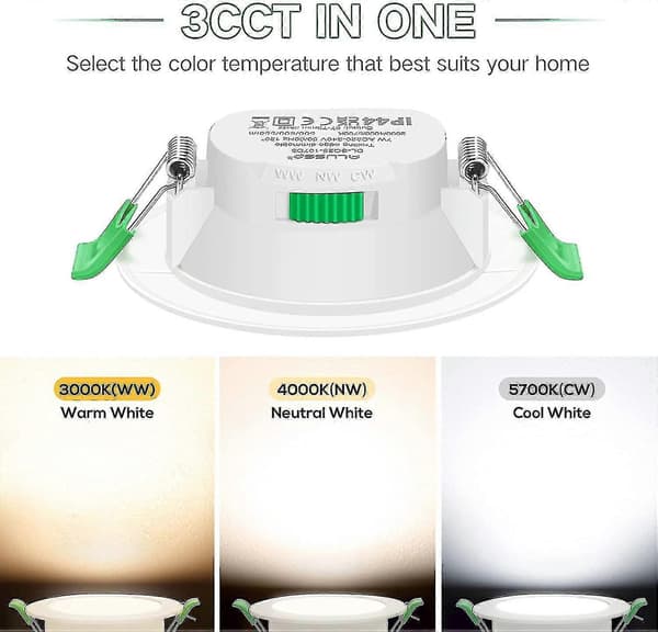12 stk. 7W Hvide LED Nedhængte Loftlamper Slanke Spotlys