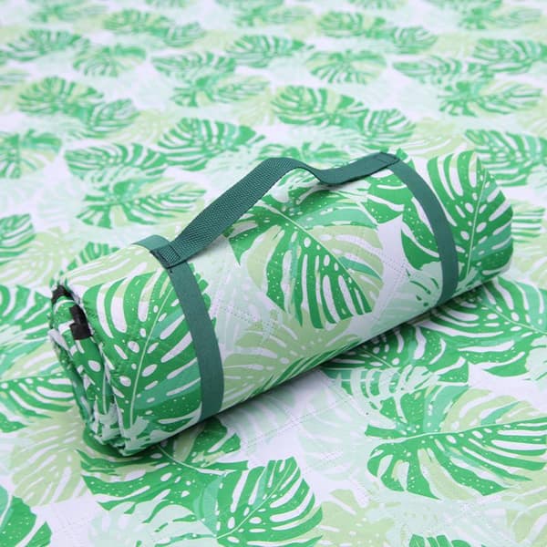 Picnic Blanket, 200x200cm, Waterproof and Sandproof, Leaf Pattern, Durable Beach Mat, Foldable, Camping, Beach, Hiking, Easy to Carry