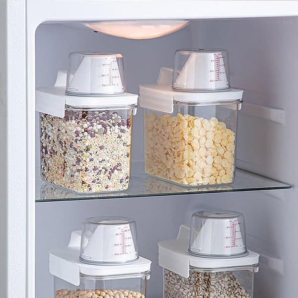 Airtight Detergent Dispenser - Versatile and Durable - Set of 2 - Transparent