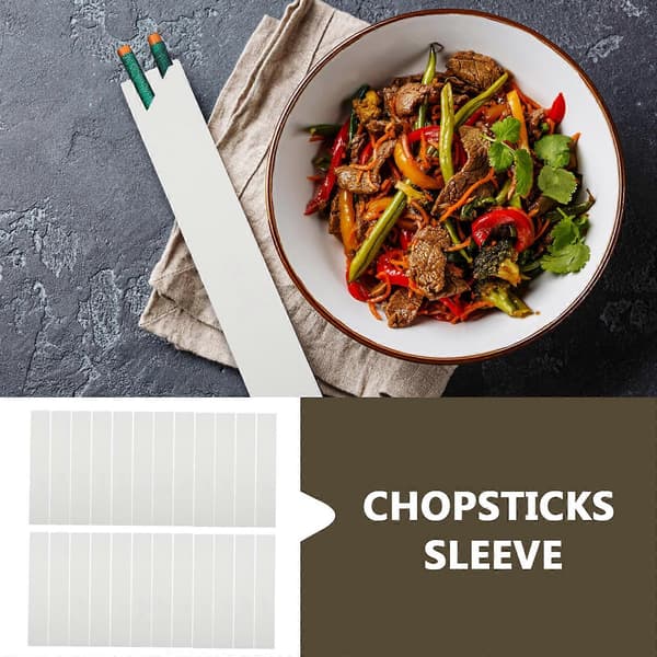 Papir Chopsticks Ærme til Hjemmebrug 200 stk. Engangs Kraftposer Hvid