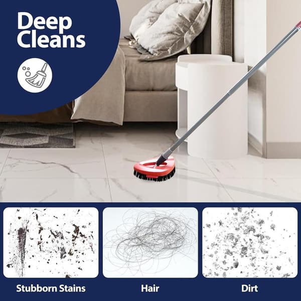 Spin Mop Skrubbebørstehoved, 2-delt skrubbemoppe kompatibel med EasyWring & Vileda 1-tanksystem, Rengøringsmoppehoved med hårde børster til badeværelset