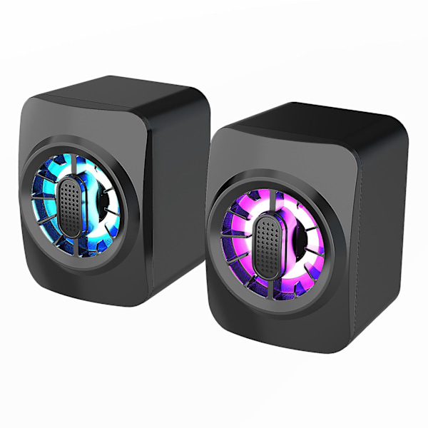A1 Computerhøjttalere Multimedia Computer Desktop USB Strømforsyning 3,5 mm Kablet Subwoofer RGB Dazzlin