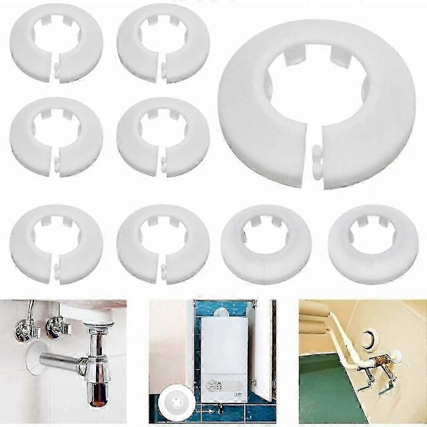 Radiator Roset Rørafdækning Til Radiatorvarme VVS Væghulafdækning Gulv 16 Mm / 20 Mm / 25 Mm 24 stk. Triomphe (hvid)