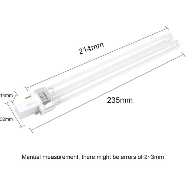 Erstatnings-UVC-lamperør til G23 11 Watt UVC-enhed, 2 stk.