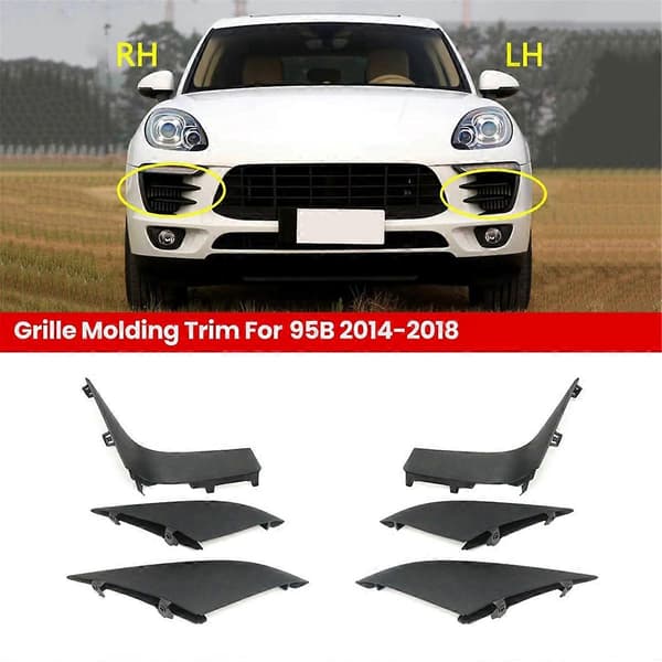 Nedre Frontfanger Tåkelys Grill List Trim for Porsche Macan 95B 2014-2018