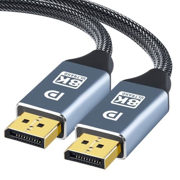 DisplayPort 1.4-kabel 3m - 8K 60Hz - 4K 144Hz - Flätad bomull