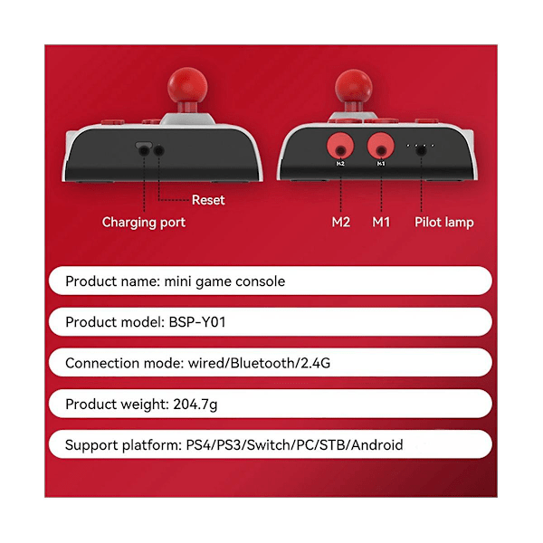 Portabel Bluetooth Trådlös PC-Datorversion För Android Ios Telefon Switch TV 2.4g Spelkontroll