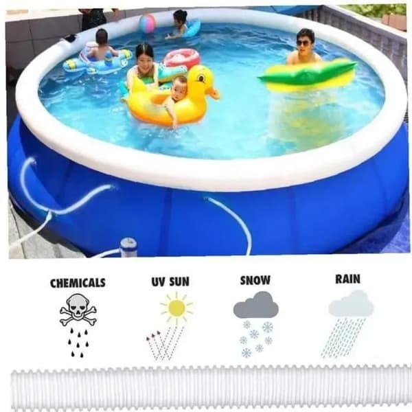 Erstatningspoolslange - 32mm - 1.5m - 4 klemmer - Lækagesikker