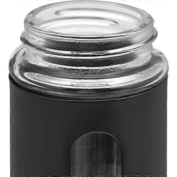 Krydderidispenser, sæt med 12, 3 hulstørrelser, urter, 90 ml, glas og rustfrit stål, sort/sølv