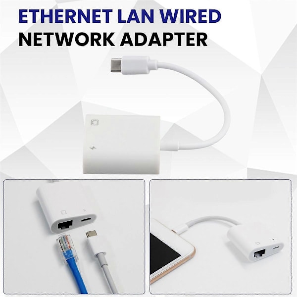 Type C OTG Ethernet -sovitin USB C - RJ45 Ethernet LAN -verkkokaapelisovitin 100Mbs Type C -mobiililaitteille