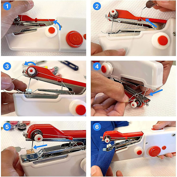 Handhållen symaskin, Mini Handy Portable Cordless symaskin Elektrisk reparationsstygnverktyg för tyg Diy Husdjur Barnkläder Gardin Resor H