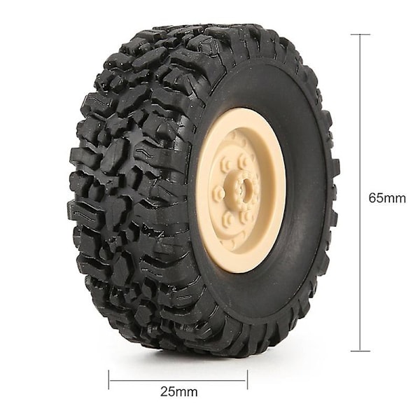 4 stk. Gummihjul Fælg Dæk Til Rc 1/16 Klatre Crawler Bil Wpl B-1/b-24/c-14/c-24/b-16 Lastbil