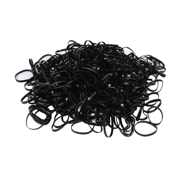 500 st svarta elastiska gummiband för hår, present till kvinnor