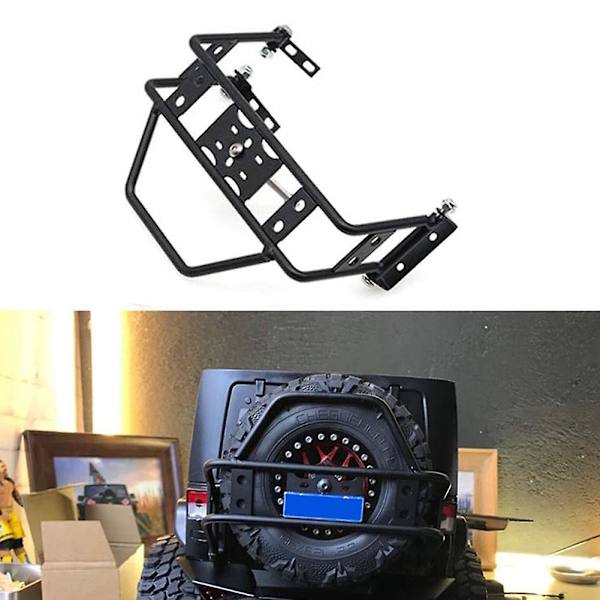 Metal Bagagerumsdækholder Reservehjul Stativ til TRX4 SCX10 90046 90047 RC Crawler Bil (Sort)