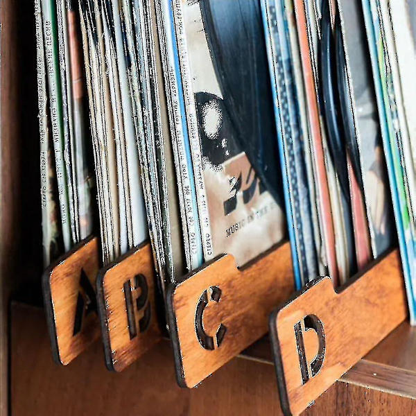 Vinylplate-skillevegger 2024, alfabetiske skillevegger for vinylplater, skillevegger for vinylplater med faner, tre skillevegger for plater