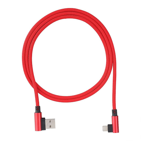 1M Vinkel Mobilspil Hurtig Opladning USB Datakabel kompatibel med iPhone/(Rød)-YM